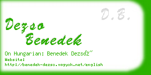 dezso benedek business card